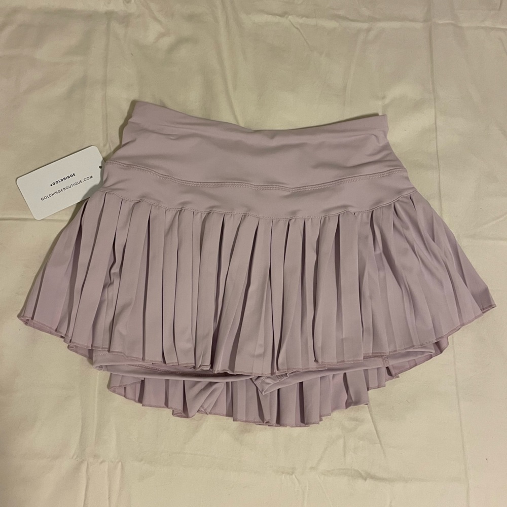 Lilac Purple Mini Tennis Skirt (S) Gold Hinge